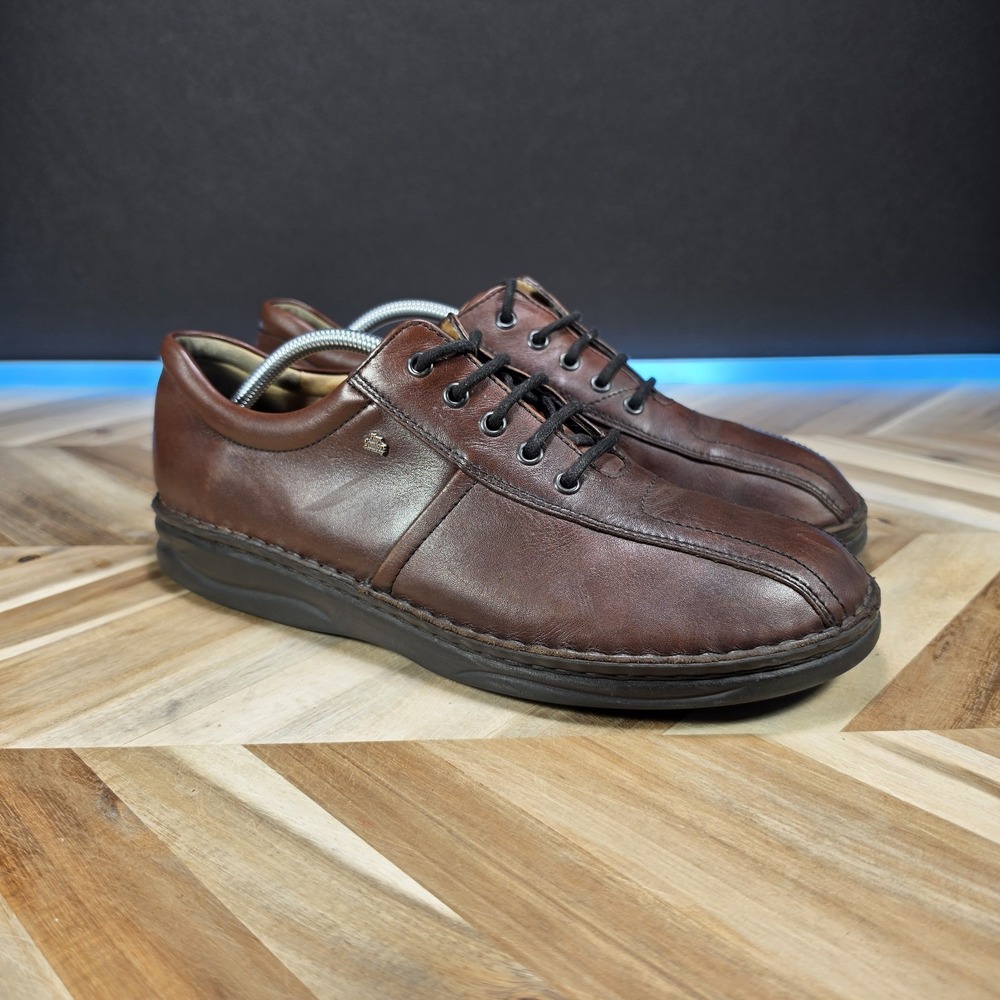 Finn Comfort Dijon Brown Leather Mens 10 Up Oxford Walking Comfort Shoes Germany